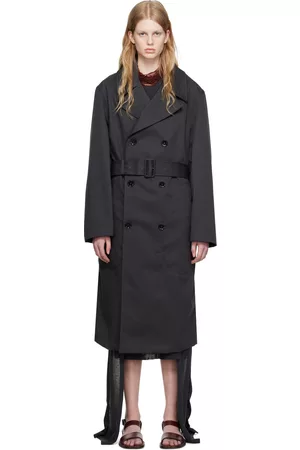 LEMAIRE Women Trench Coats - Gray Military Trench Coat