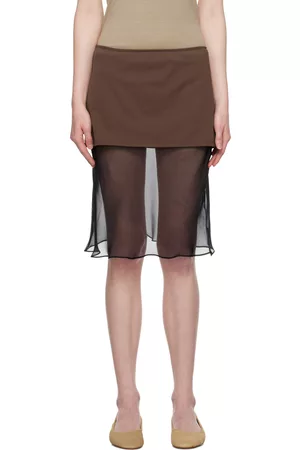 MARYAM NASSIR ZADEH Women Mini Skirts - SSENSE Exclusive Brown Bisou Miniskirt