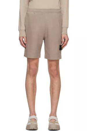 Stone Island Men Shorts - Gray Garment-Dyed Shorts