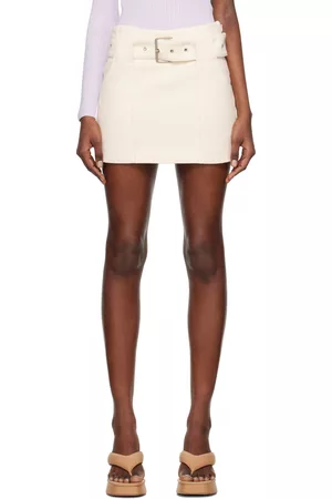 REMAIN Birger Christensen Women Mini Skirts - Off-White Belted Miniskirt