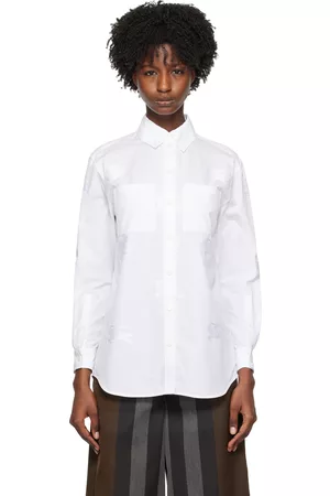 Burberry Women Shirts - White Patterned Shirt