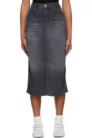 Isabel Marant Women Midi Skirts - Gray Tillauria Denim Midi Skirt