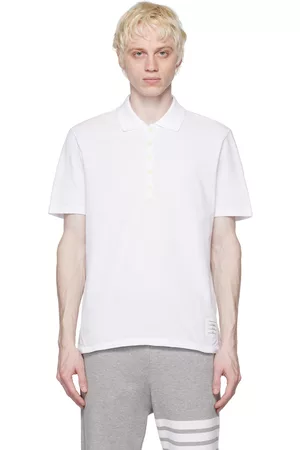 Thom Browne Men Polo T-Shirts - White RWB Polo