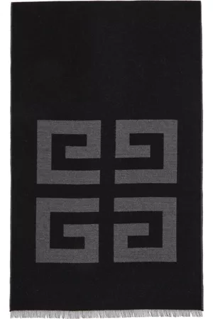 Givenchy Men Winter Scarves - Black & Grey Wool 4G Scarf