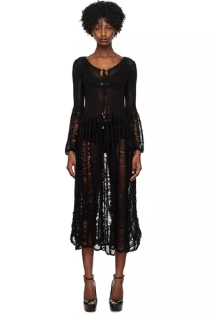 Tom Ford Women Graduation Dresses - Black Large Ladder Maxi Dress