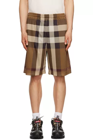 Burberry Men Shorts - Brown Check Shorts