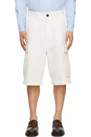 Ami Men Shorts - White Cargo Pocket Shorts