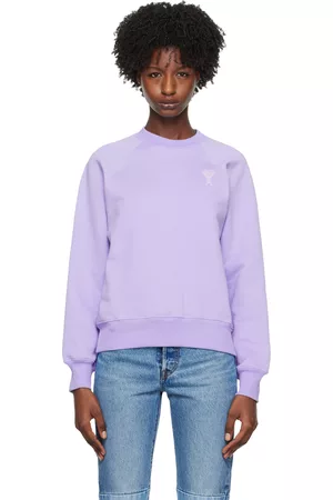 Ami Women Sweatshirts - SSENSE Exclusive Purple Ami de Cœur Sweatshirt