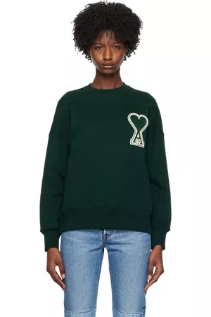 Ami Women Sweatshirts - SSENSE Exclusive Green Ami de Cœur Sweatshirt