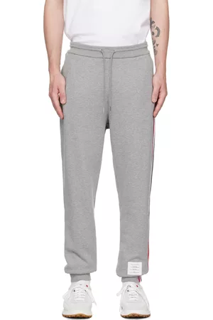Thom Browne Men Sweatpants - Gray Left Stripe Sweatpants