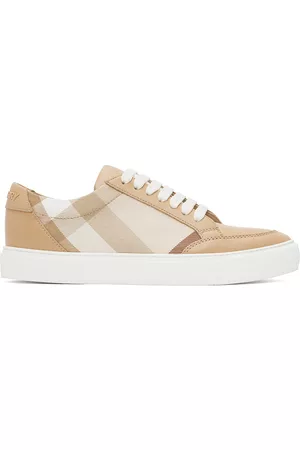 Burberry Women Sneakers - Beige Check & Leather Sneakers