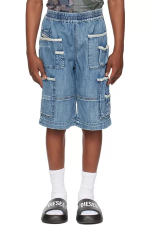 Diesel Twill Shorts - Kids Blue Piek Denim Shorts