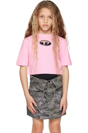 Diesel T-Shirts - Kids Pink Embroidered T-Shirt