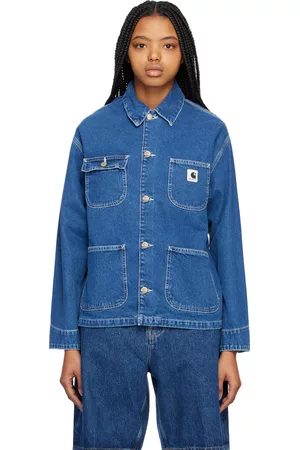 Carhartt Women Denim Jackets - Blue OG Michigan Denim Jacket