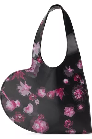 COPERNI Women Tote Bags - Black & Pink Holographic Mini Heart Tote