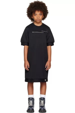 Marni Girls Printed Dresses - Kids Black Printed Dress