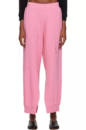 Maison Margiela Women Sweats - Pink Distressed Lounge Pants