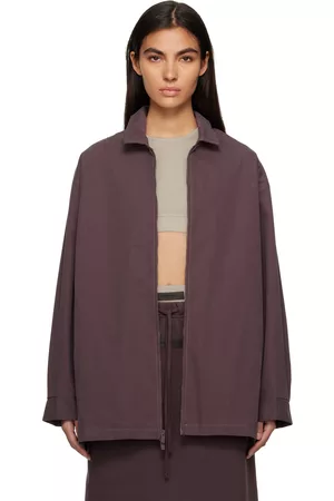 Essentials Women Twill Jackets - Purple Zip Jacket