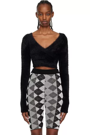 Maison Margiela Women Sweaters - Black Ribbed Sweater