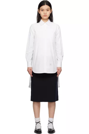 Thom Browne Women Shirts - White Twisted Shirt