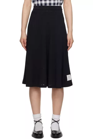 Thom Browne Women Midi Skirts - Navy Patch Midi Skirt