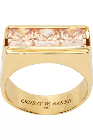 Ernest W. Baker Men Gold Rings - Gold Three Stone Ring