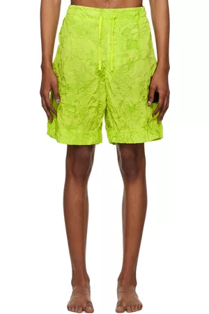 Stone Island Men Swim Shorts - Green Crinkled Swim Shorts