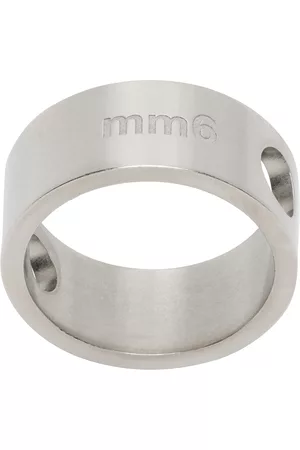 Maison Margiela Men Band Rings - Silver Band Ring