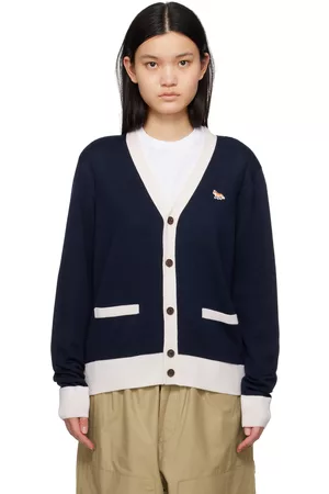 Maison Kitsuné Sweatshirts - Navy Baby Fox Patch Cardigan