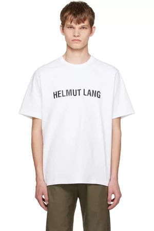 Helmut Lang Men T-Shirts - White Printed T-Shirt