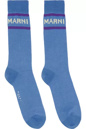 Marni Men Socks - Blue Jacquard Socks