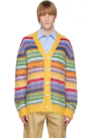 Marni Men Sweatshirts - Multicolor Striped Cardigan