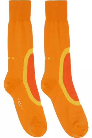 Marni Men Socks - Orange Jacquard Socks