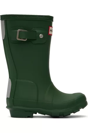 Hunter Winter Boots - Kids Green Original Big Kids Rain Boots