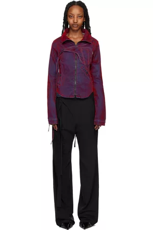 OTTOLINGER Women Denim Jackets - Red Fitted Denim Jacket