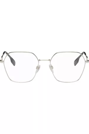 Burberry Women Sunglasses - Silver Hexagonal Glasses
