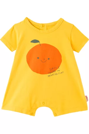 Tiny Cottons Baby Rompers - Baby Yellow Tangerine Romper