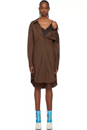 J.W.Anderson Women Midi Dresses - SSENSE Work Capsule – Brown Midi Dress