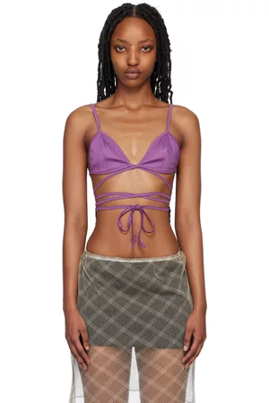 MARYAM NASSIR ZADEH Women Bikini Tops - Purple Mara Bikini Top