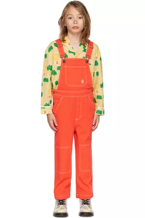 The Animals Observatory Dungarees - Kids Red Mule Overalls