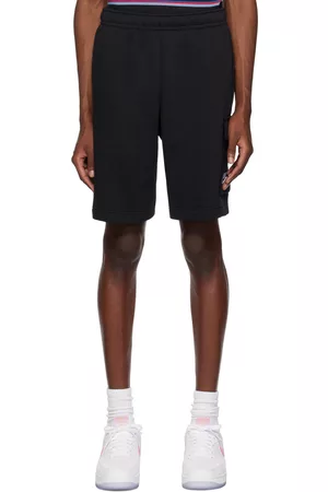 Nike Men Shorts - Black Embroidered Shorts