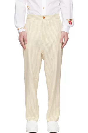Vivienne Westwood Men Twill Pants - Off-White Cruise Trousers
