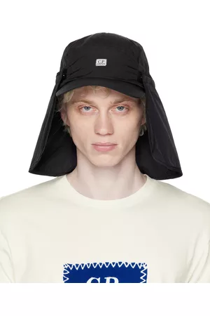 C.P. Company Men Caps - Black Chrome-R Neck Flap Cap