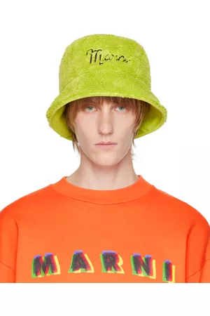 Marni Men Hats - Green Logo Bucket Hat