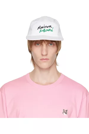 Maison Kitsuné Men Caps - White Mini Handwriting Cap