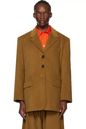 MERYLL ROGGE Men Oversized Blazers - Tan Oversized Blazer