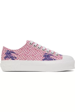 Burberry Women Canvas Sneakers - Pink Lace-Up Sneakers