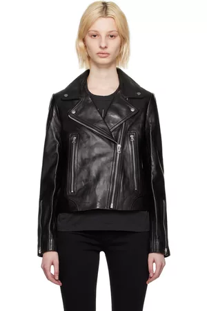 RAG&BONE Women Leather Jackets - Black Mack Leather Jacket