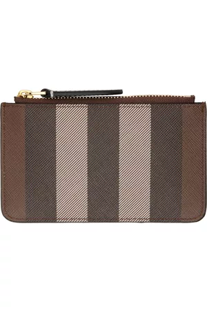 Burberry Women Wallets - Brown Exaggerated Check Coin Pouch