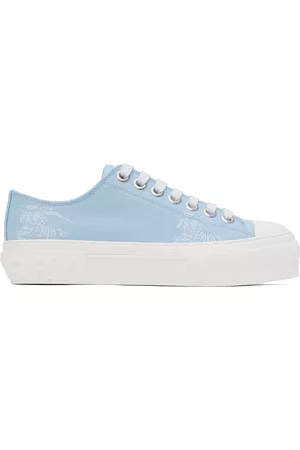 Burberry Women Canvas Sneakers - Blue Lace-Up Sneakers